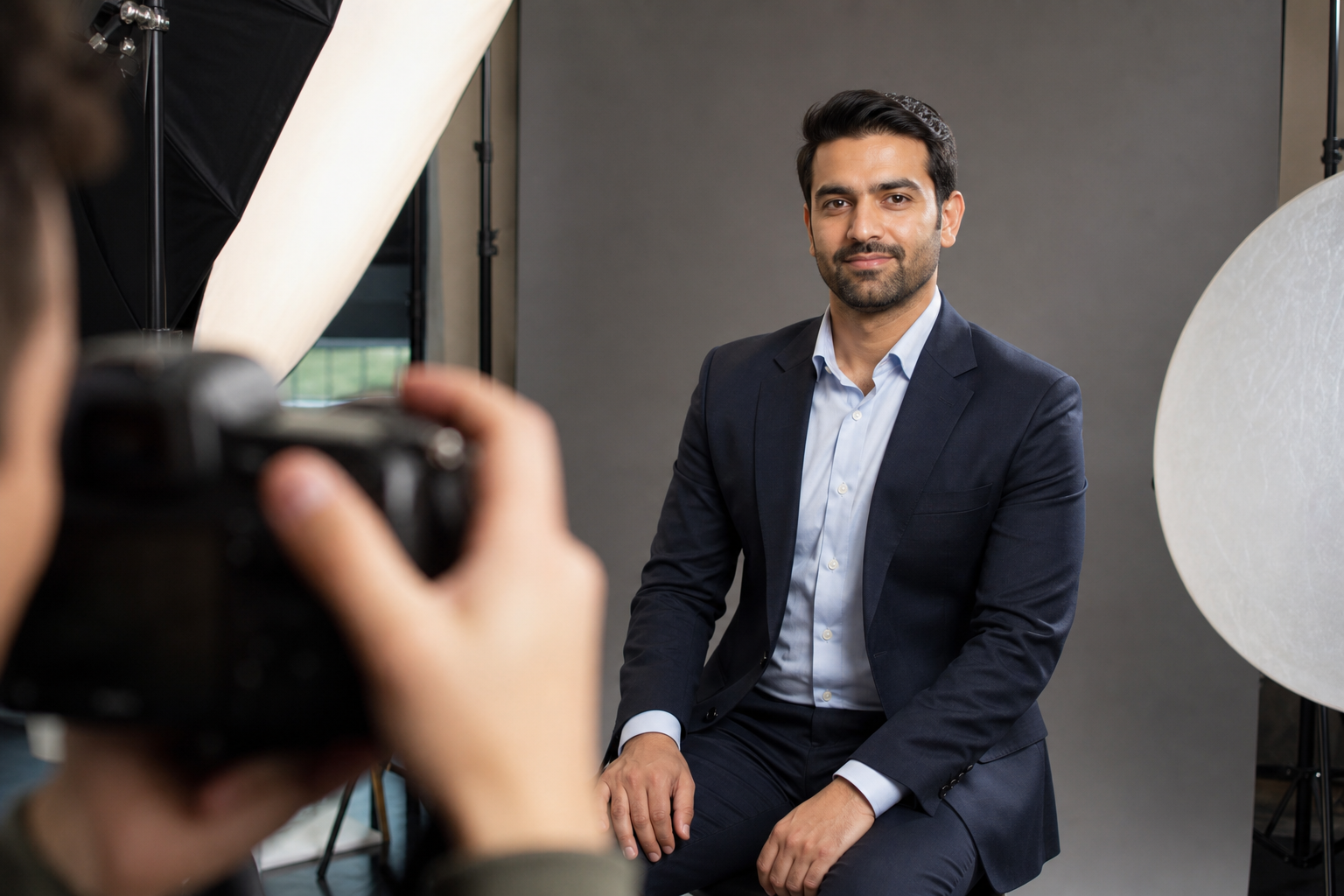 Séance photo corporate portrait professionnel en studio